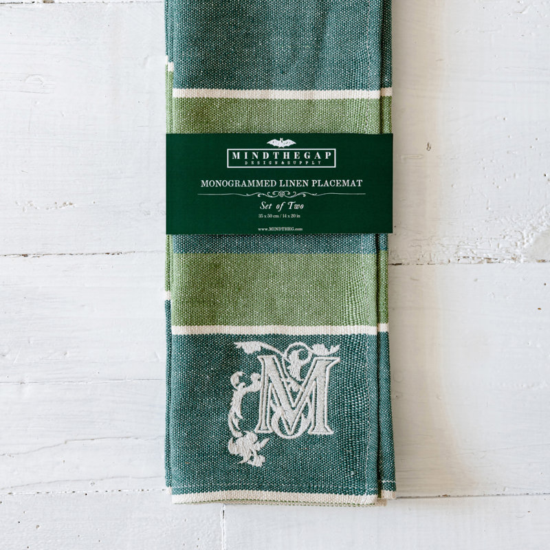 SZEPVIZ STRIPE Monogrammed Placemat Set