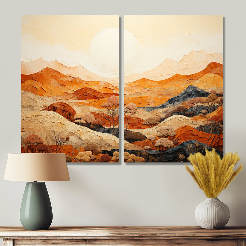 Canyon Mirage III - art mural orange, H 36 po x l 48 po, Toile tendue, Ne s’applique pas