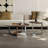 Coffee Table Set 2-Piece Modern Living Room Table Set Leather Coffee Table Round Nesting Table Set