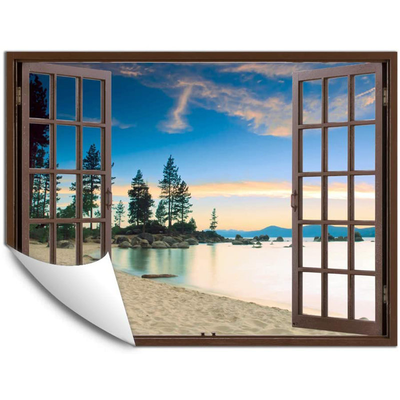 Window Brown Scenery Peel & Stick Border, 24" W x 32" L