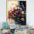 Toile avec cadre flottant or