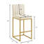Tabouret à hauteur de comptoir de style moderne avec dossier plein et pieds robustes en fer, ensemble de 2 chaises de bar polyvalentes-134532530