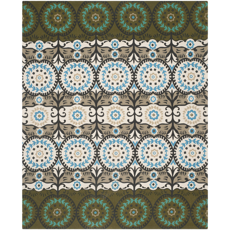Allison Cedar Brook Hand Loomed Cotton Ikat Rug, 7'3" x 9'3"