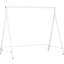 Robuste structure de balançoire en métal, capacité de 528 lb, blanc, pour un support de terrain de jeu pour pelouse de cour arrière, convenant élégamment aux espaces extérieurs