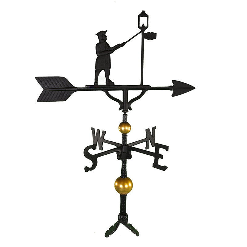 Deluxe Lamplighter Weathervane, Black