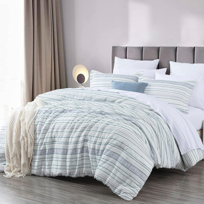 Boho Striped Clip Jacquard Comforter Set with Sheets