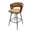 De 2 tabourets de bar. Cuir technique, siège et dossier rotatifs à 360 degrés. Base en métal pour îlot de cuisine, restaurant, bar et siège de café.