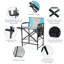 26In Iron Pipe Folding Director Chair With Built-In Cup Holder, Side Table, Storage Pocket-622272757