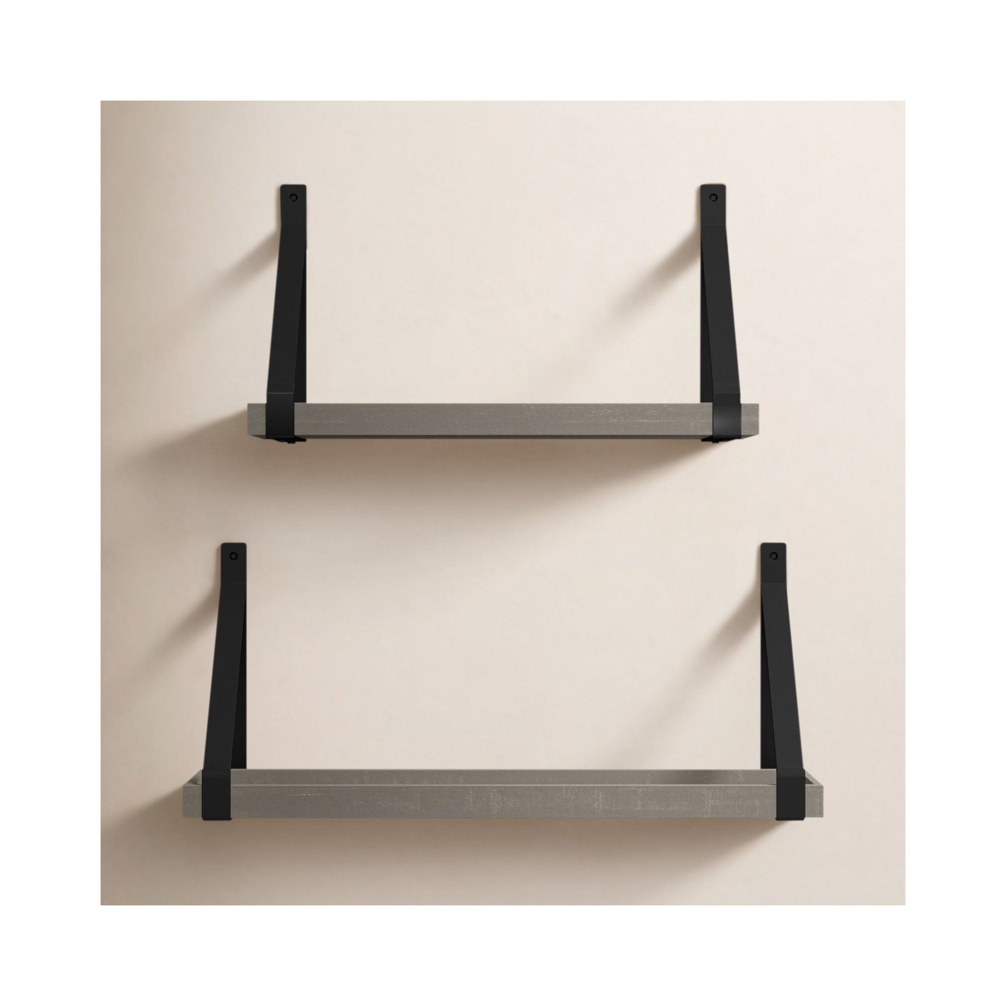 Glenbrook 2 Piece Solid Wood Accent Shelf, Gray