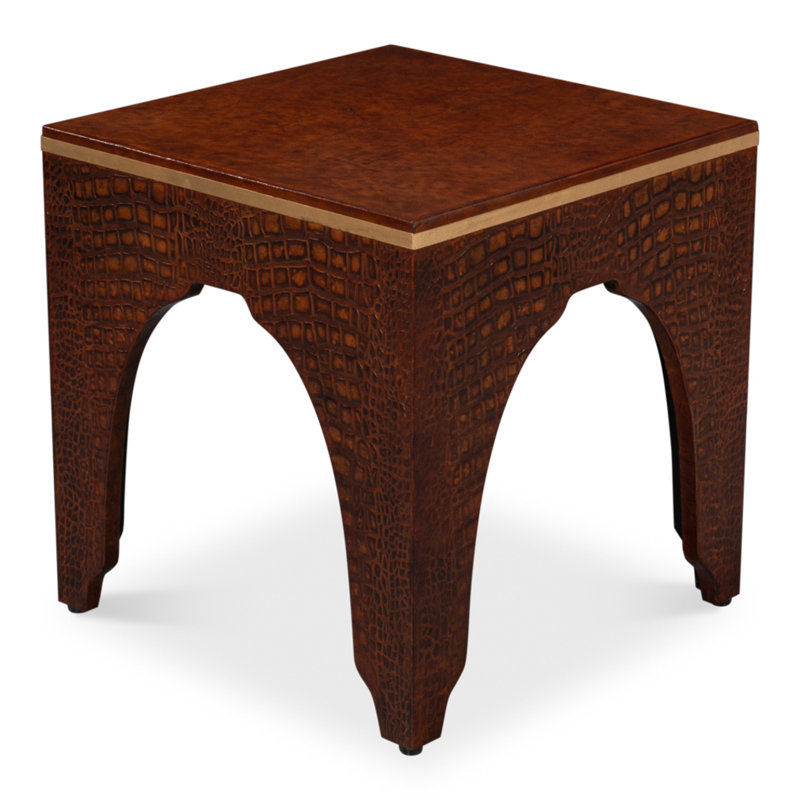 Tabouret d'appoint Shagreen Croco, Brun clair Tessoro