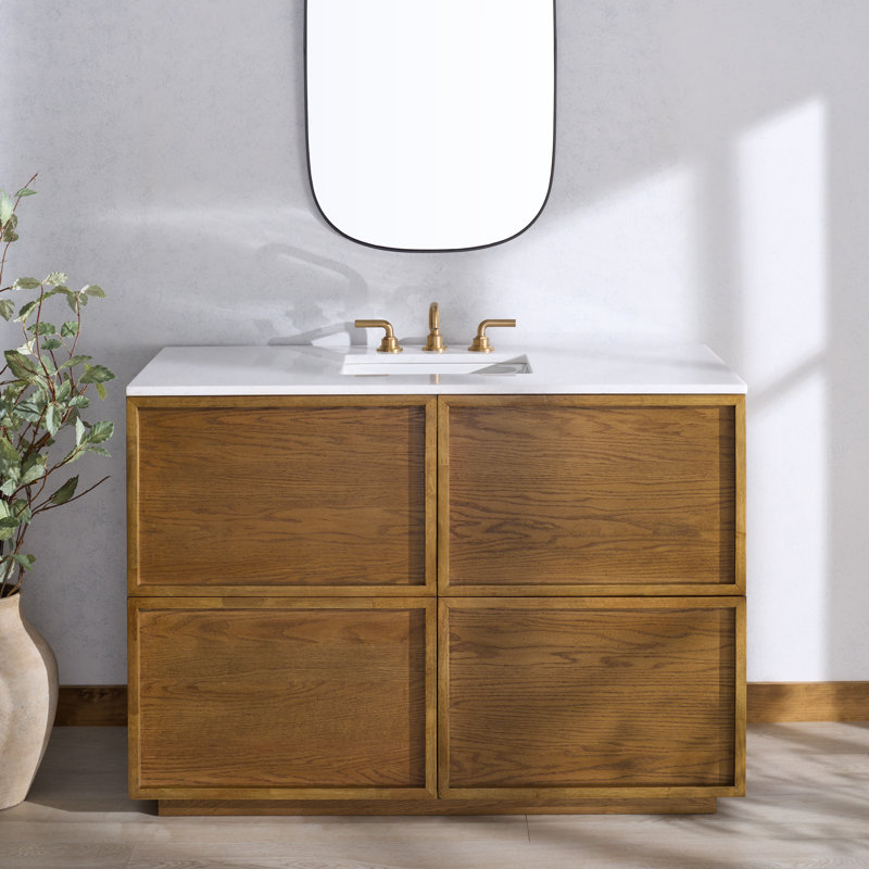 48" Single Sink Benajah Vanity, Medium Oak