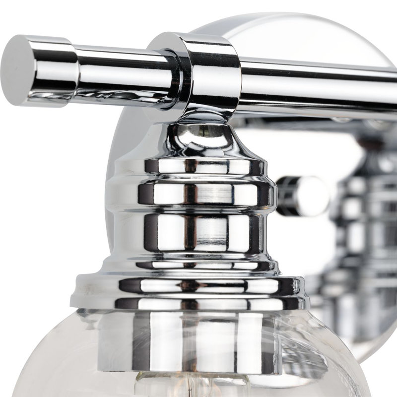 Ambrose 2-Light Polished Chrome Wall Sconce with Clear Glass Shades
