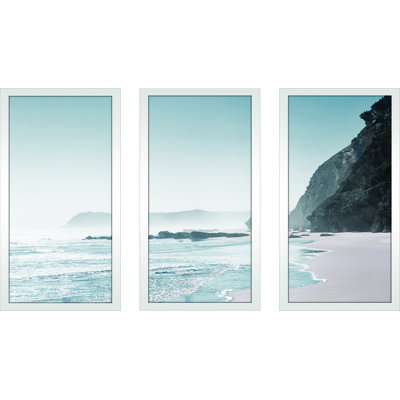 Blue Shore - Ensemble de 3 reproductions de photos sur acrylique