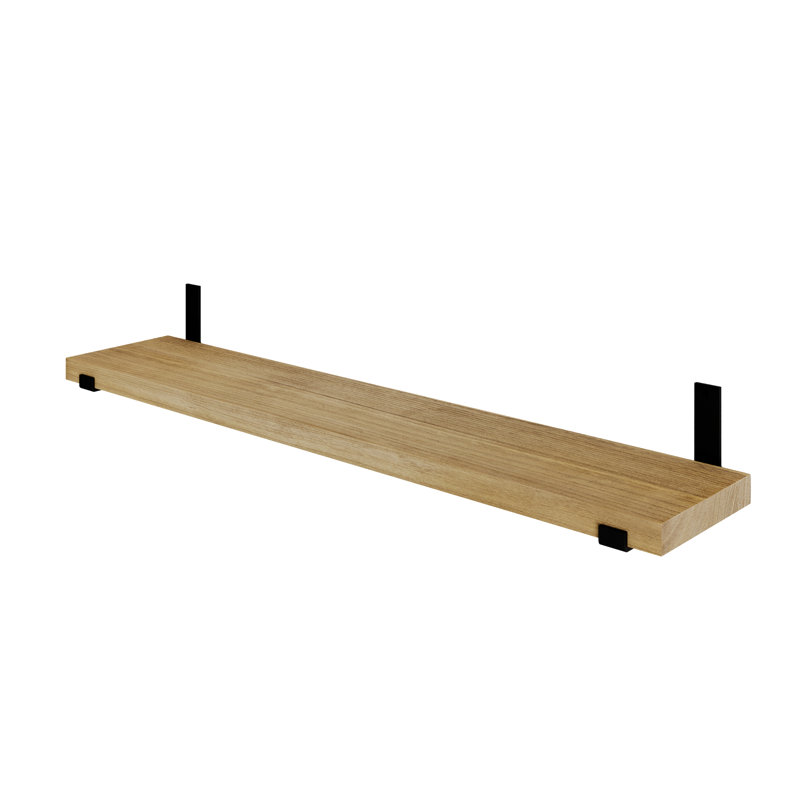 48" X 9.25" Heavy Duty Floating Book Shelf, 1.5" Thick Living Room Wall Shelf, Hanging Shelf For Wall, Boho & Farmhouse Decor, Wall Mounted Storage, Golden Oak