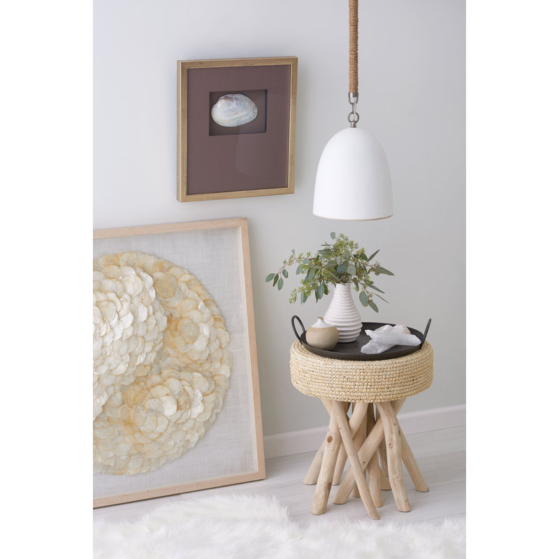 Karissa 1-Light Dimmable Sloped Ceiling Adaptable Pendant, Antique Nickel, White