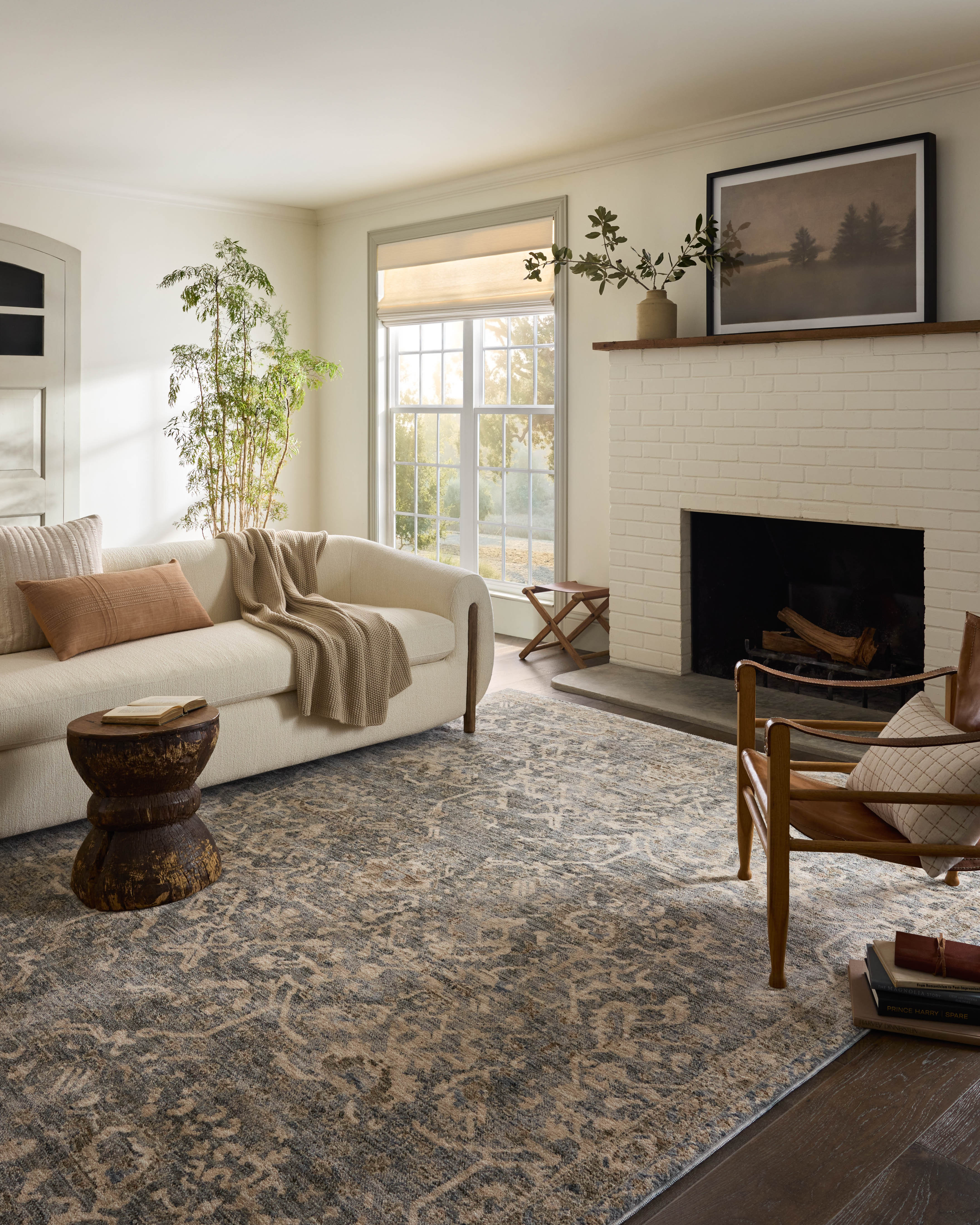 Magnolia Home by Joanna Gaines x Loloi Junie Blue / Natural Area Rug & Reviews | Wayfair