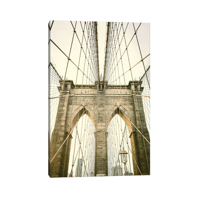 Brooklyn Bridge I by Ann Hudec - Wrapped Canvas Print, 20.32 cm H x 30.48 cm W