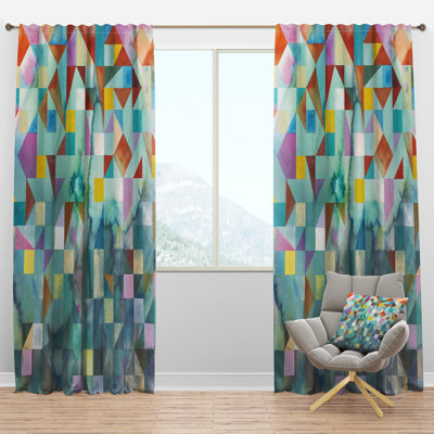 Modern Patchwork - Modern Curtain - Velvet Room darkening - 1 panel