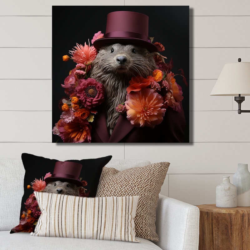 Autumn Wonders II - animaux, art mural, H 36 po x l 36 po x P 1,5 po, Toile tendue