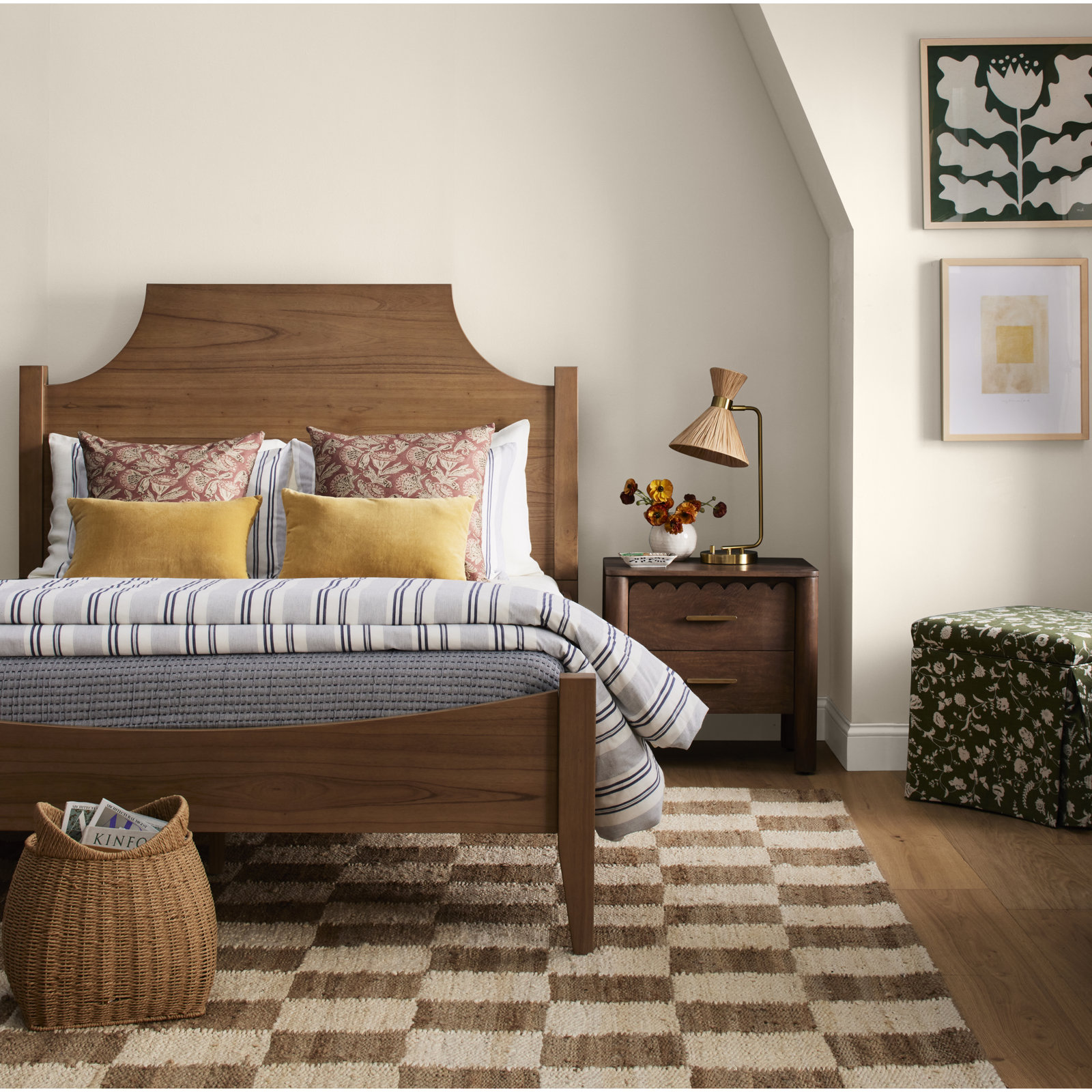Madalene Natural Ivory Checkered Jute Rug, Rectangle 8' x 10'