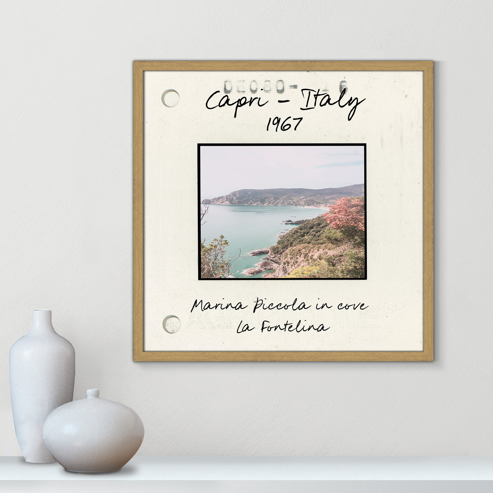 Capri Italy - Marina Picolla in La Fontalina Print by Susan Jill, 23.5" H x 23.5" W x 0.75" D