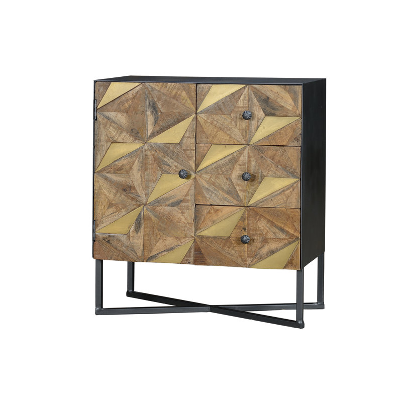 Bogard Solid Wood 71 cm W Chest of 3 Drawers