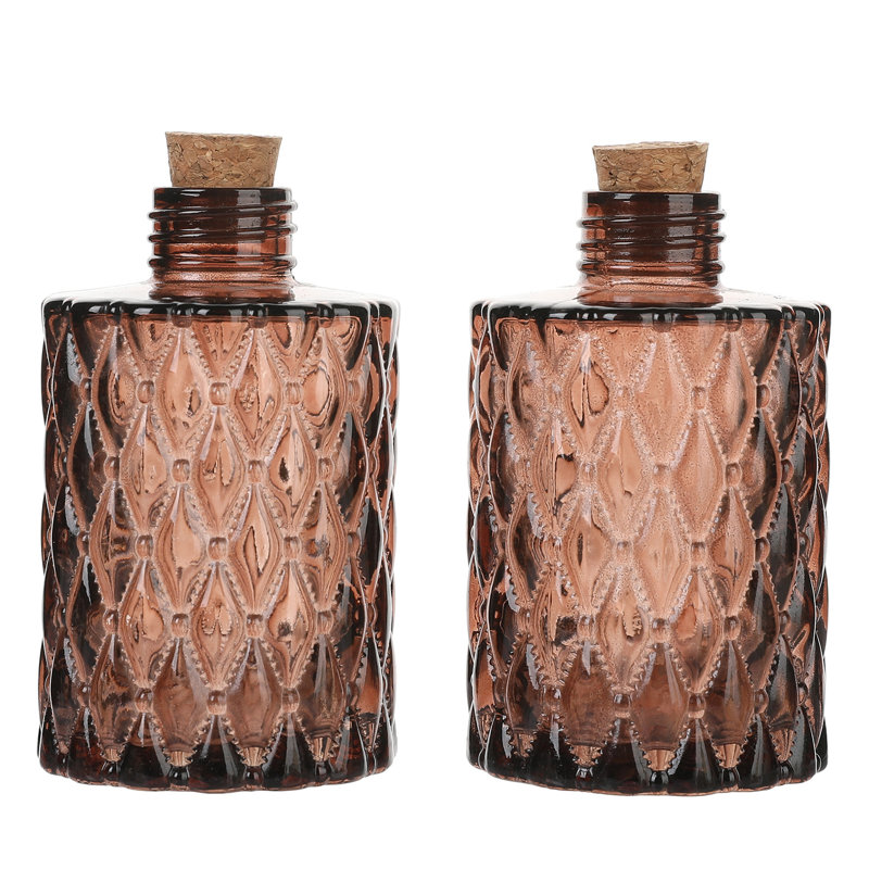 Glass Decorative Bottle, Amber
