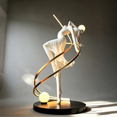 53.94"White Large Floor‑Standing Ornament, Minimalist Artistic Goddess‑Shaped Fiberglass Decor