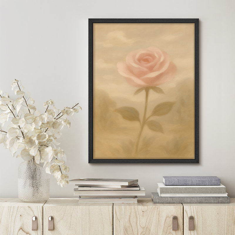 «Soft Soft Rose», impression florale élégante pour un décor de salon ou de chambre à coucher romantique, H 16 po x l 12 po