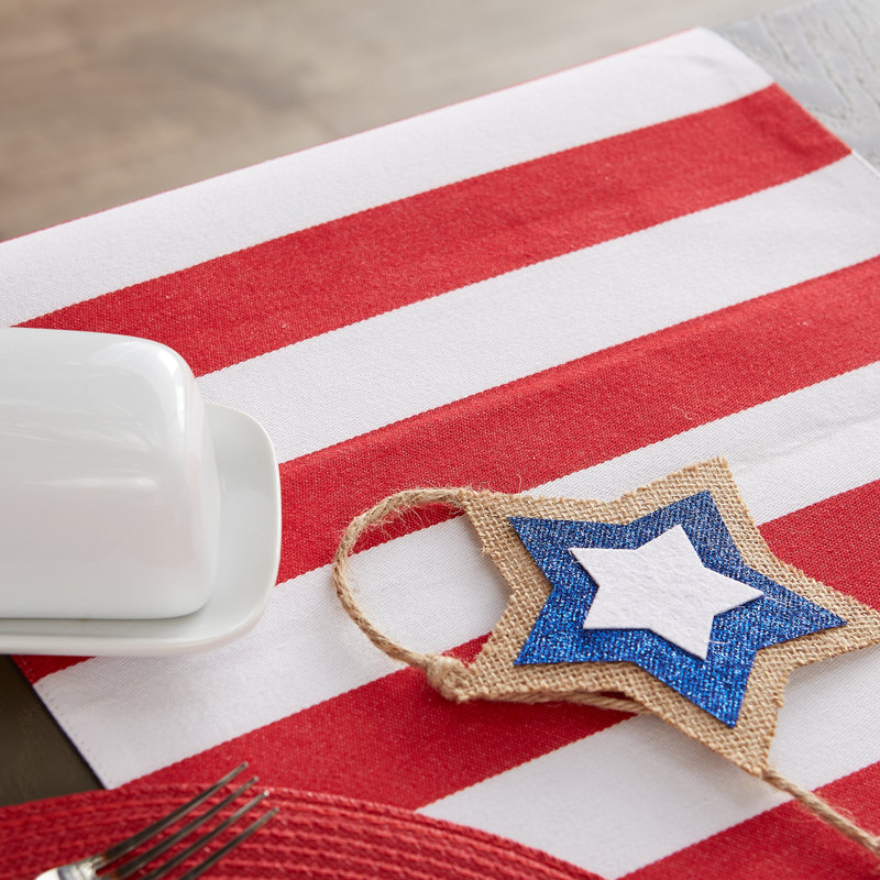 Stars and Stripes Jacquard Table Runner, 72" x 14"