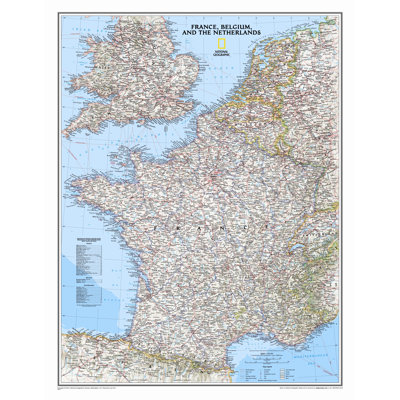 Carte murale classique france, belgium et néerlandaise