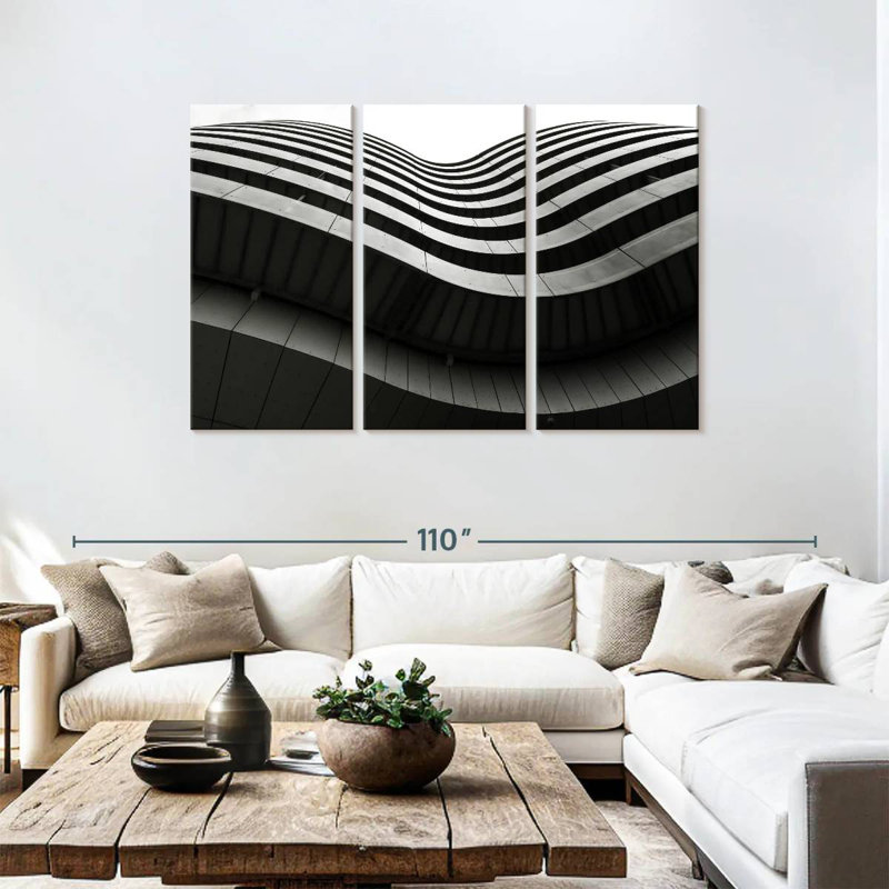 Wavy Building Exterior, 48" H x 74" W