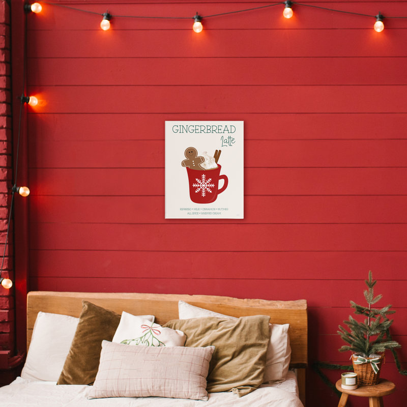 Toile de boisson latte Gingerbread, design par Natalie Carpentieri, H 20 po x l 16 po
