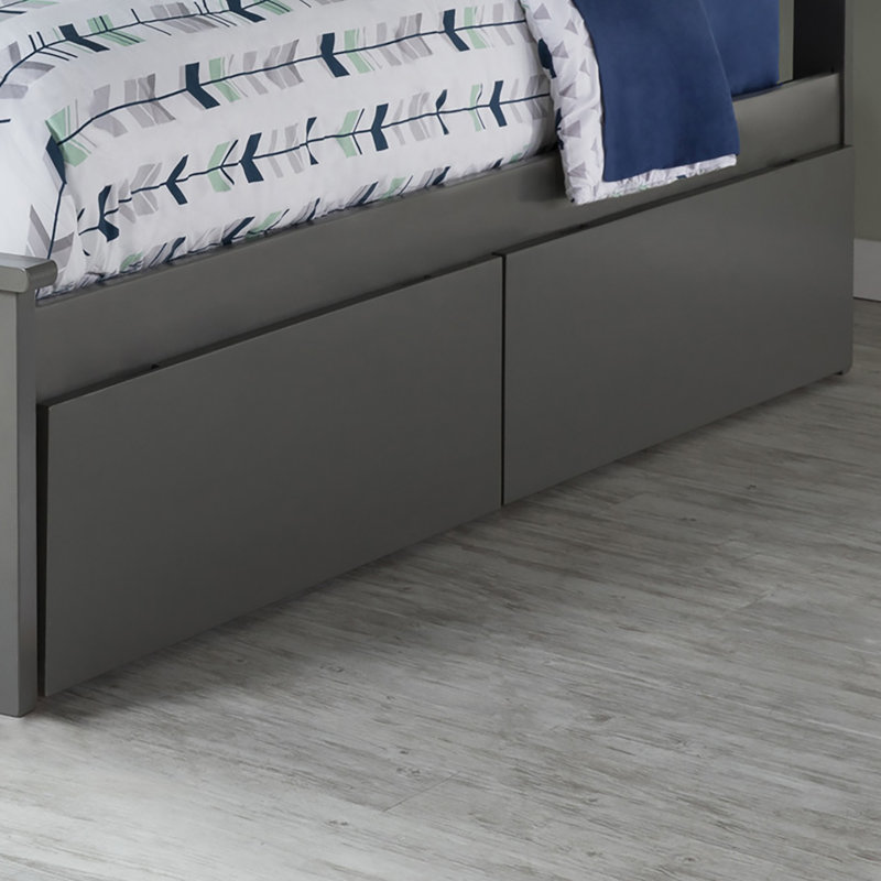 Tiroirs de rangement sous le lit Rasnick, Gris, Simple / Double