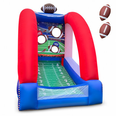 GR8FUN Inflatable Football Toss Game with 2 Inflatable Footalls, Throwing Target Game, Football Target Practice for Outdoor Event, Carnival