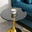 Table d'appoint ronde pour petits espaces, table basse, petite table de salon, table de bout, plateau en verre trempé