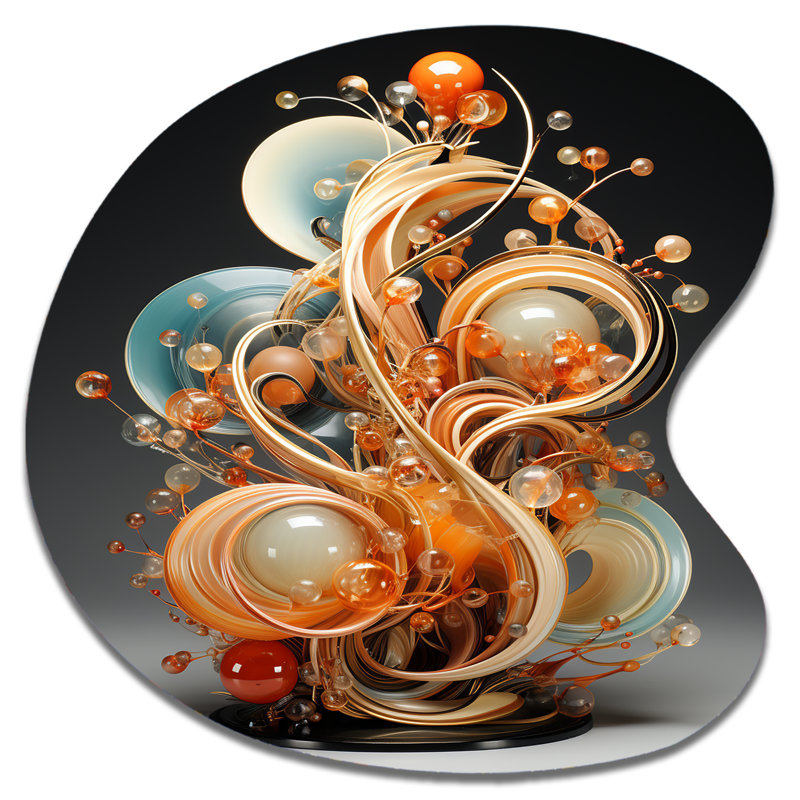 Keener Gold Wire Sculpture - asymétrique abstrait en spirale, art mural en métal, sculpture murale en forme unique