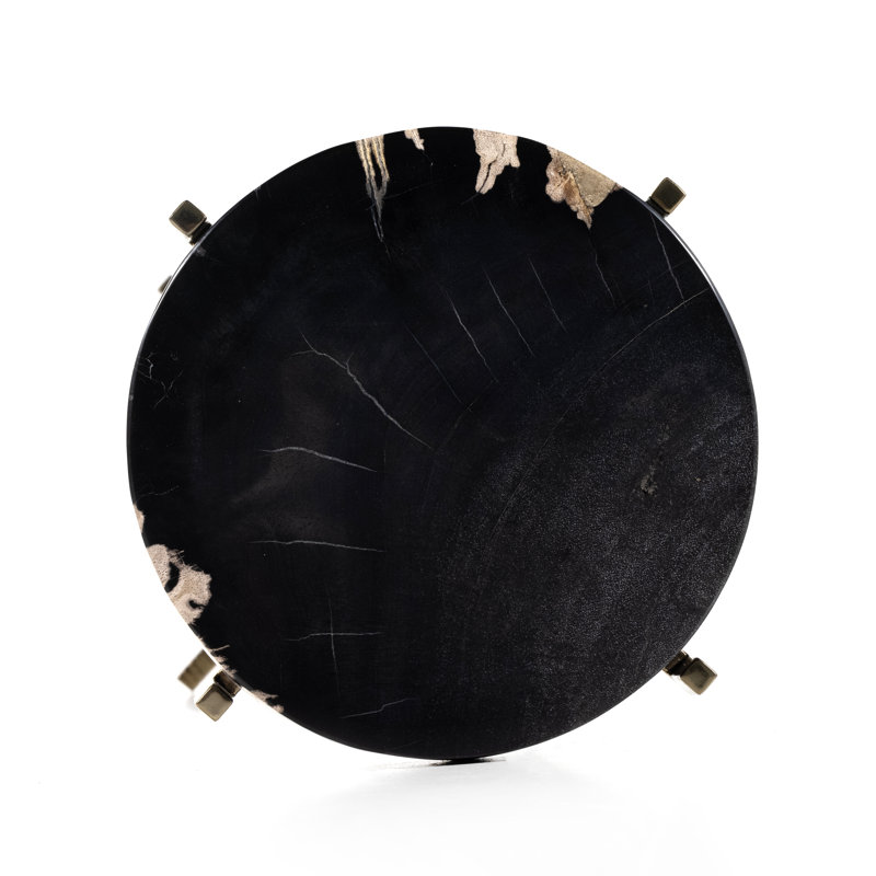 Jonty Solid Wood End Table, Dark Petrified Wood