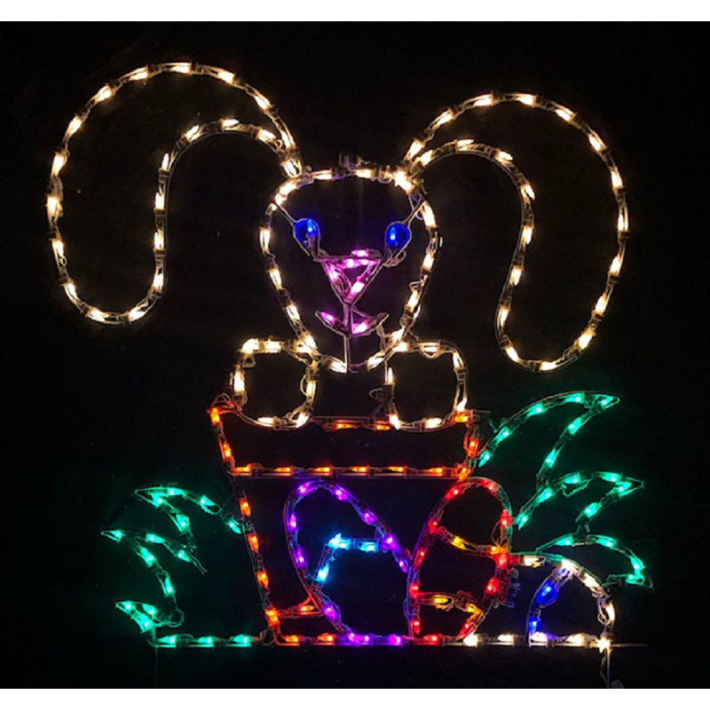 Easter Bunny in Pot Holiday Lighted Display