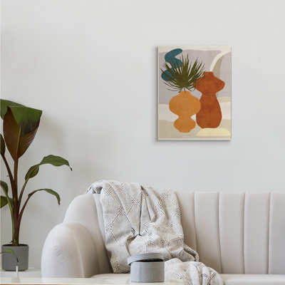 Vases occidentaux abstraits, brun et orange, par Melissa Wang - impression