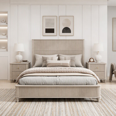 Solid Wood Bed Frame,with Headboard