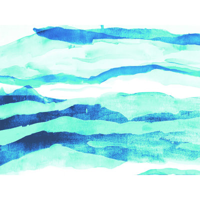 Rayures aquarelles bleues - peinture sur toile tendue