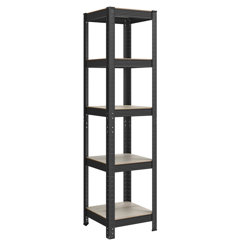 Desi Steel Standard Bookcase, 150cm H x 37cm W x 37cm D, Greige/Black