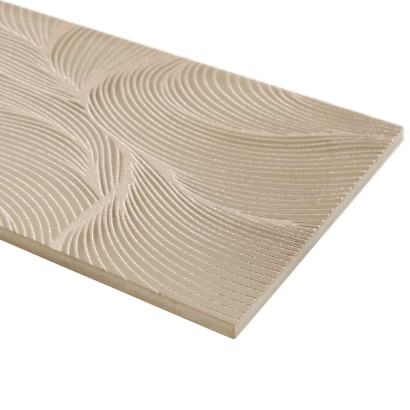 Sonya Waves 6x16 Frosted Glass Tile, Bronze