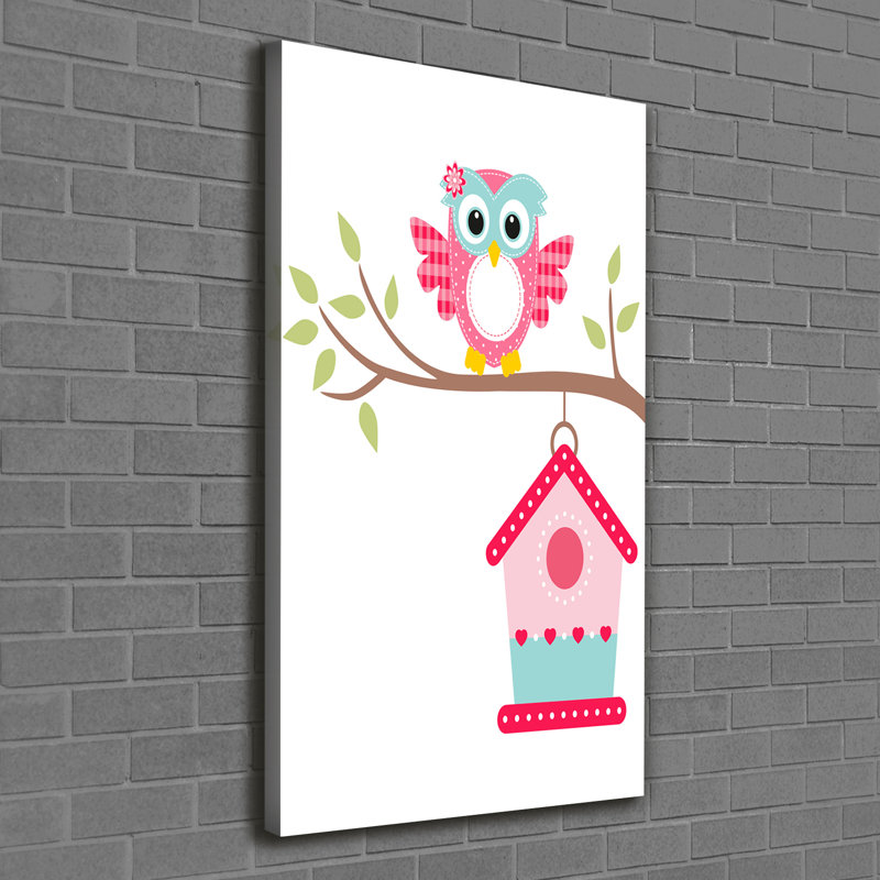 Brockton Owl On The Branch - Wrapped Canvas Print