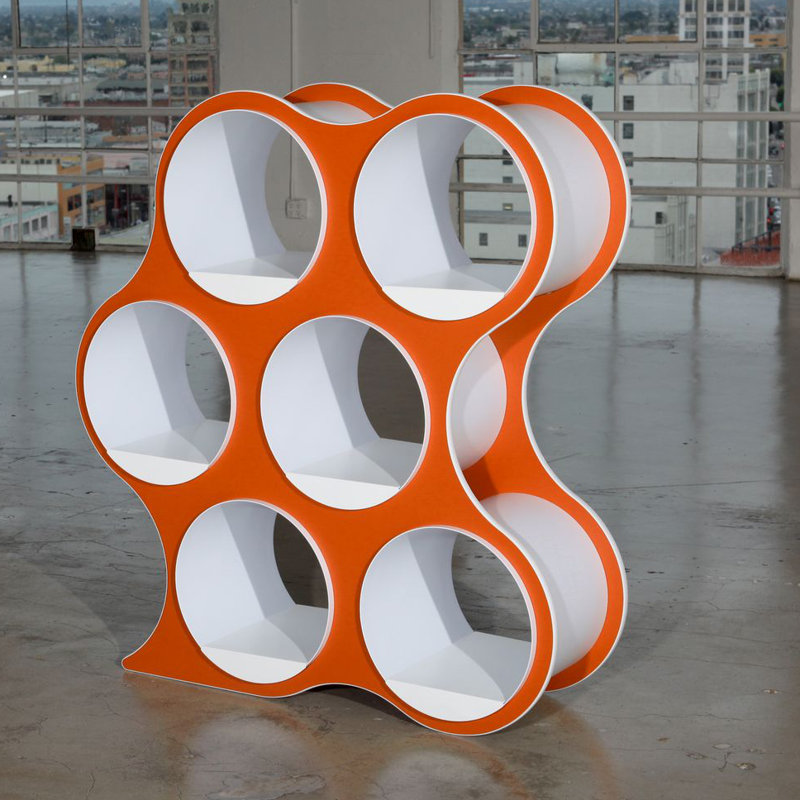 BOLLA POP Geometric Bookcase, 6 Shelves, Tangerine