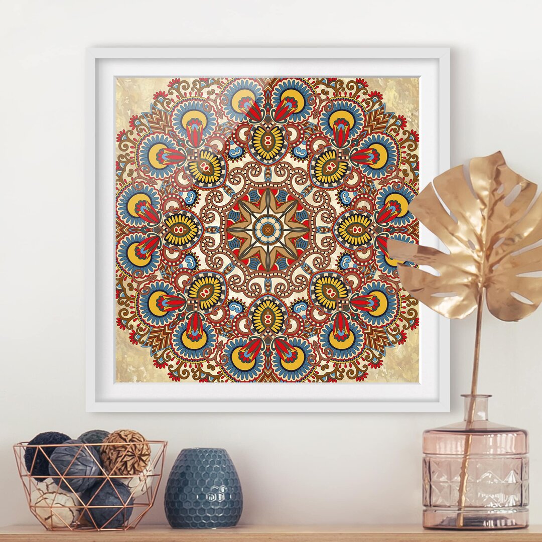 Gerahmter Kunstdruck Colourful Mandala