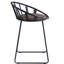 2 chaises à hauteur de comptoir en brun / noir - base luge pour la stabilité, cuir, chaise à lattes (2) brun et noir, base en métal, siège ergonomique synthétique