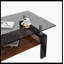 Table basse rectangulaire, plateau en verre trempé avec panneau de fibres à densité moyenne, table moderne pour le salon, verre gris-132116711-132116710