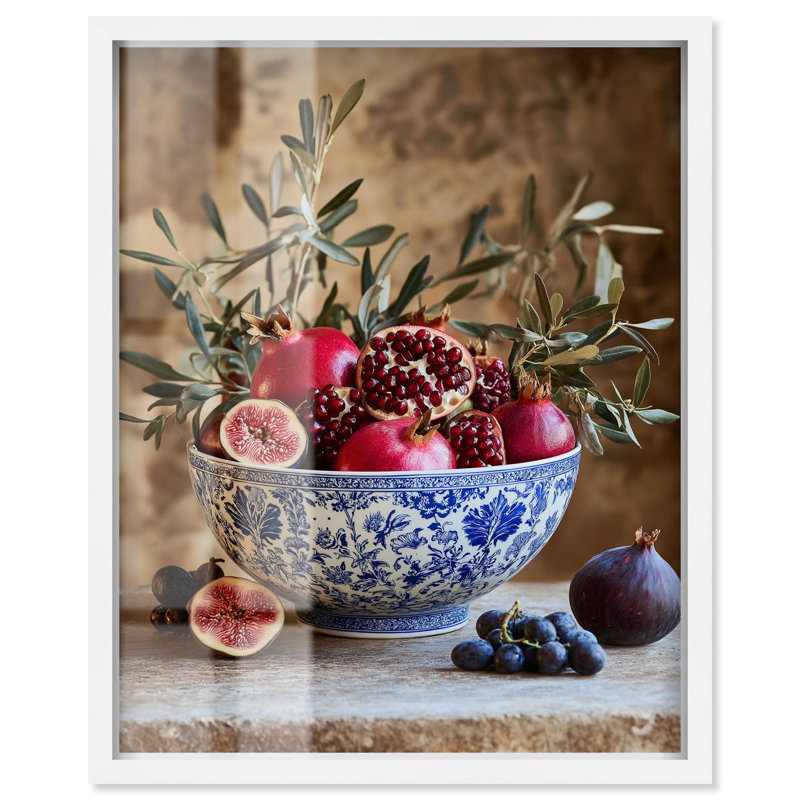 Décoration murale rétro «Grape Gathering Shadowbox» par Art Remedy, 31" H x 25" W, Blanc